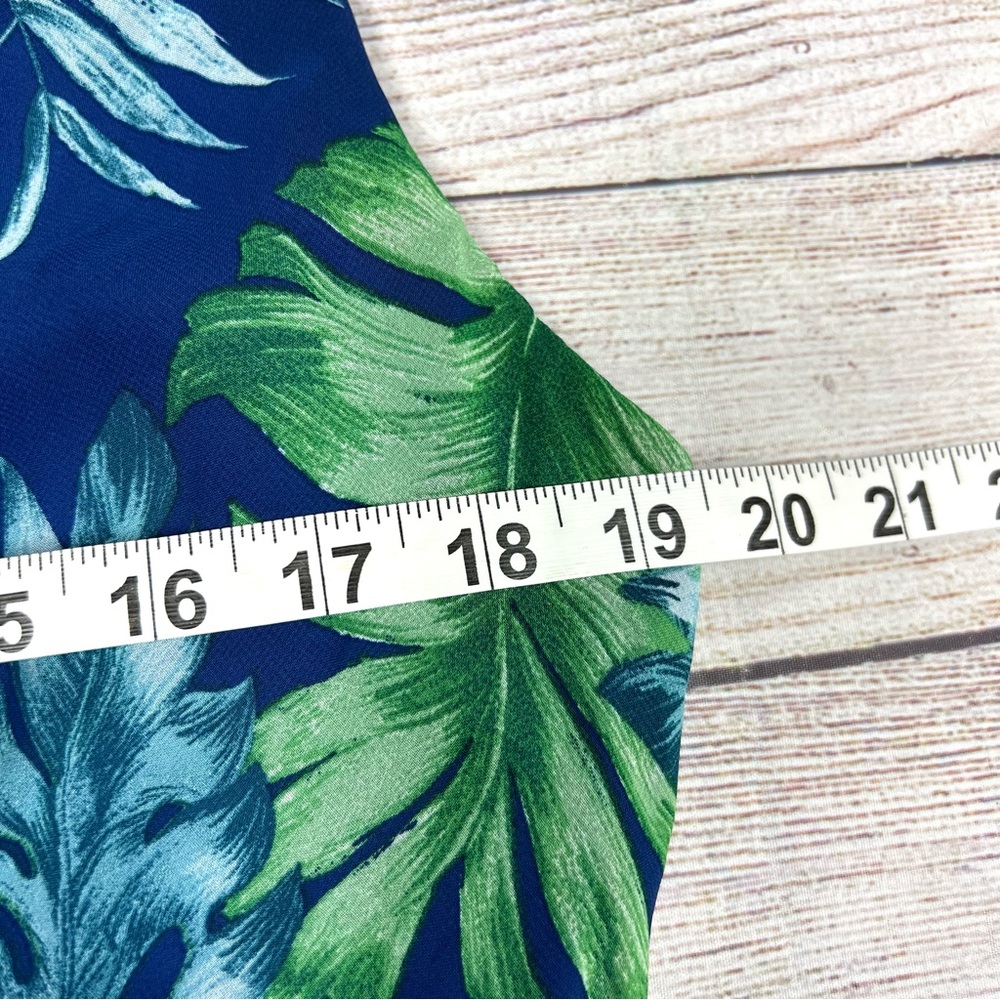 Rabbit Rabbit Rabbit Tropical Flowy V-Neck Asymmetrical Dress Vacation Size 18 - Picture 9 of 10